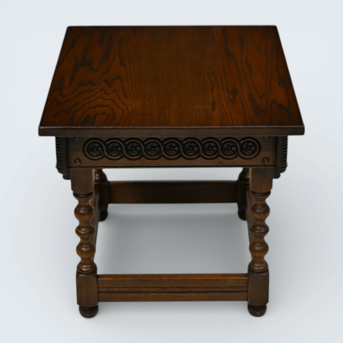 Vintage Oak Old Charm Solid Lamp/Side Table Tudor Antique Style FREE UK Delivery