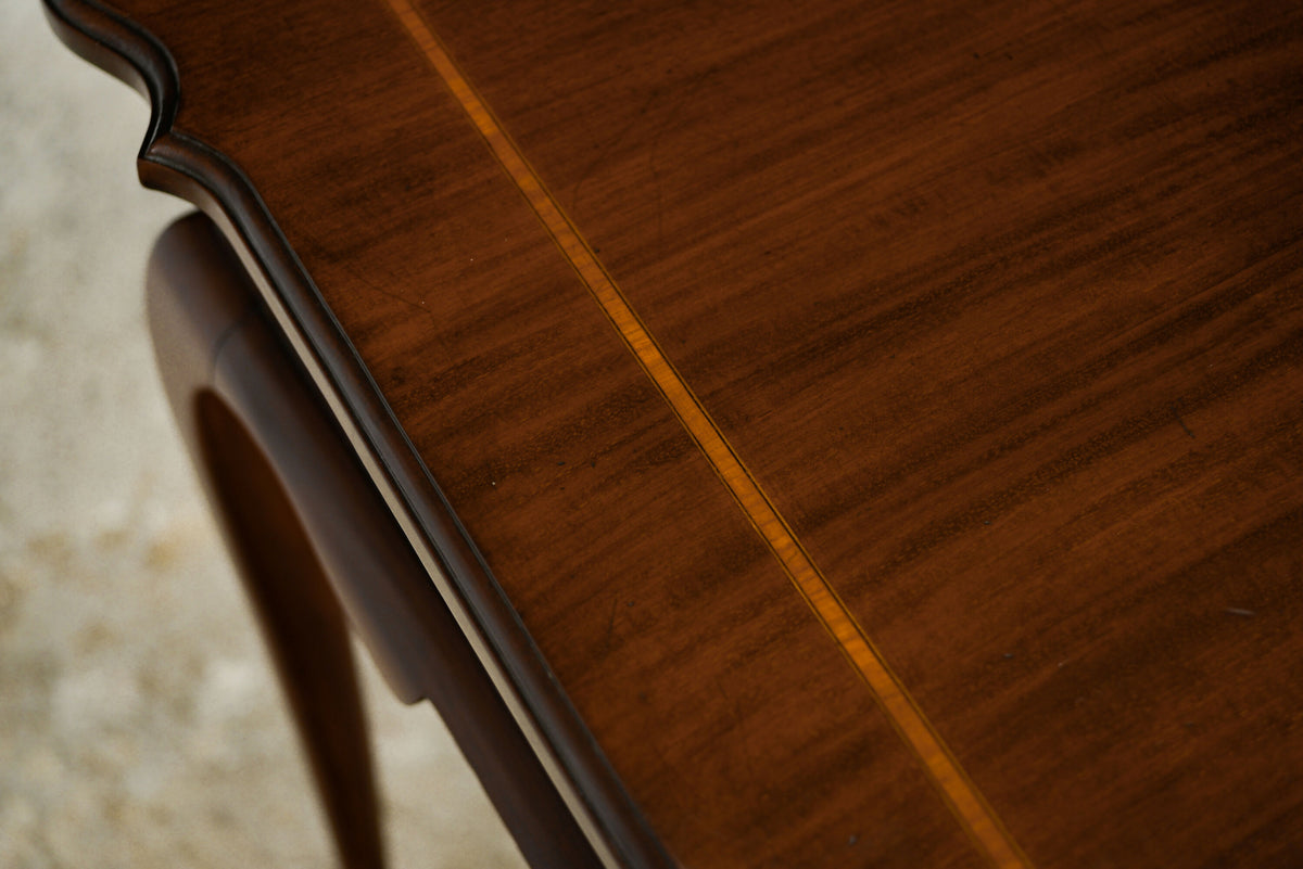 Antique Solid Mahogany Square Occasional Side Table