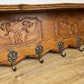 Coat Rack Vintage French Carved Oak Wall Mounted 6 Hooks Rack Hanger LOT 6227
