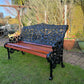 Coalbrookdale Nasturtium Garden Bench in Green with Sapele Slats