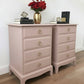 Stag minstrel pink bedside cabinets