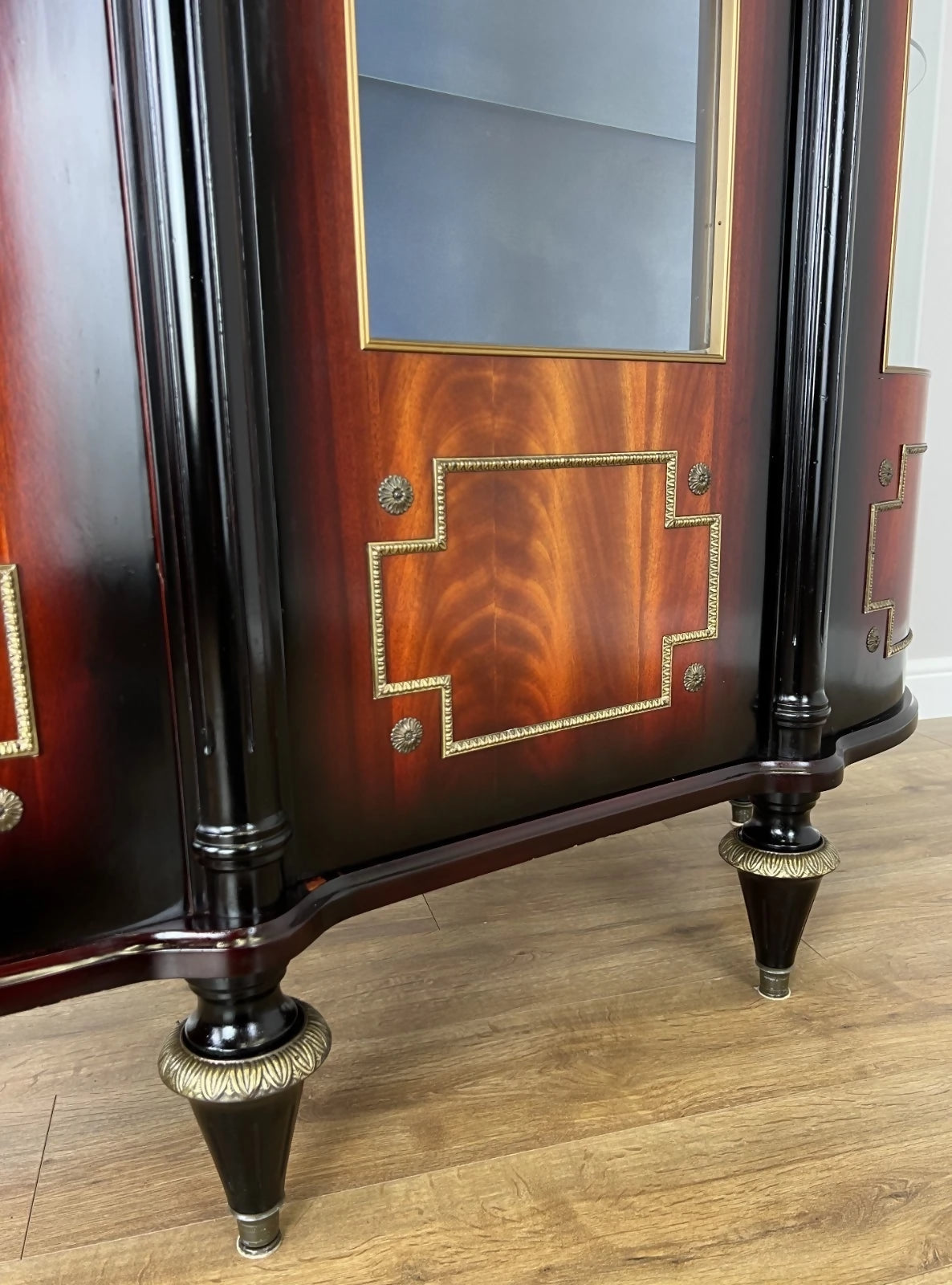 Cabinet Vintage French Style Empire Display Cabinet Marble Top Glass LOT 4977