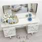 PAINT TO ORDER- G plan triple mirror floral dressing table in white