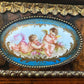Victorian Inlaid Walnut Credenza Featuring Sevres Style Plaques