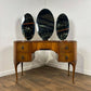 Vintage 1950s Walnut Kidney-Shaped Dressing Table