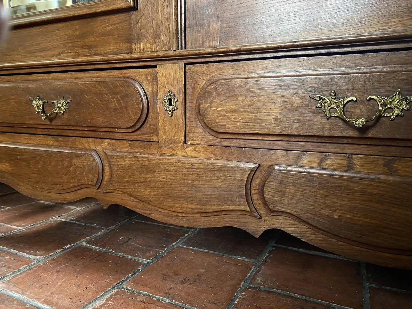 Antique Early 1900’s Mirrored Armoire Wardrobe French Oak Knockdown.
