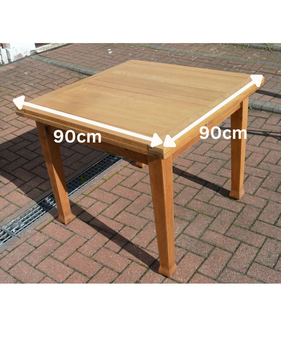 Solid Oak Extendable Dining Table Vintage