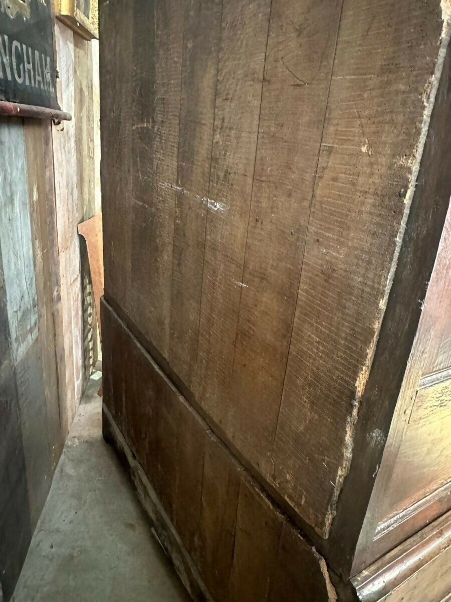 Antique Georgian Oak Housekeeper Cupboard Press, c 1750