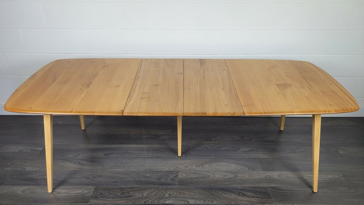 Vintage Ercol Grand Windsor Extending Dining Table – Solid Elm & Beech – 1970s