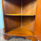 Reproduction Walnut Glazed Corner Display Cabinet