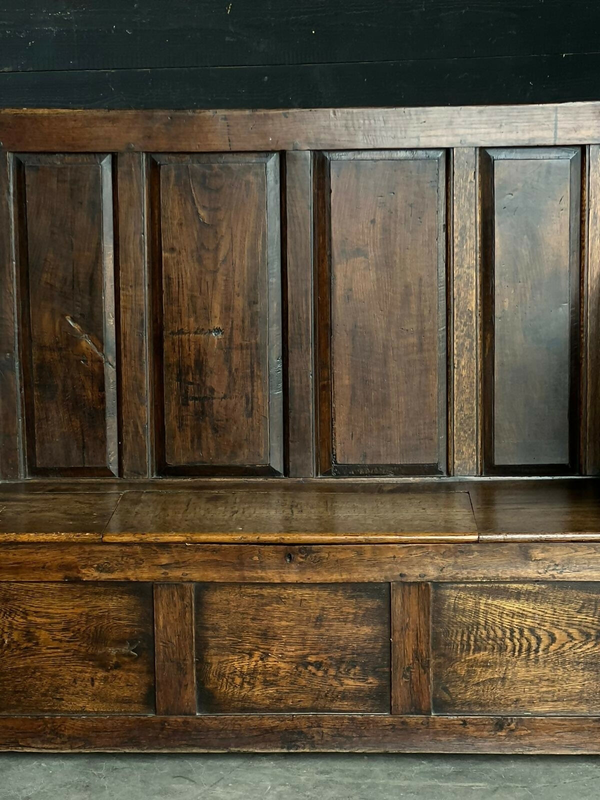 Antique Country Oak Bench, 1700s