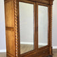 Vintage Wardrobe French Oak Two Door Mirrored Carved Armoire Cabinet LOT 6124