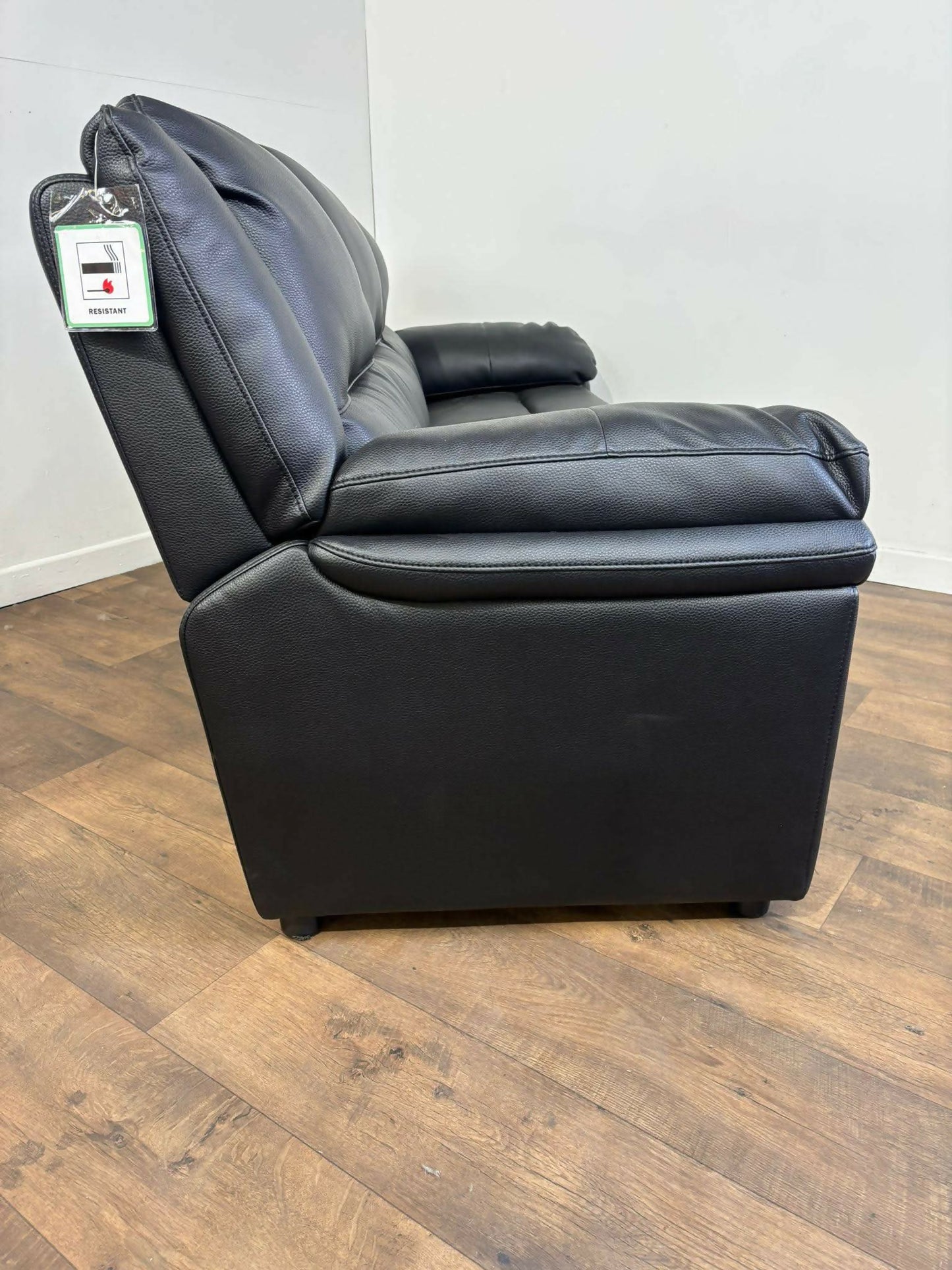 Albion Static Faux Leather Three Seater Sofa