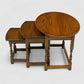 Old Charm Oval Nest of Tables in Light Oak Model 1990 VGC FREE UK Delivery. SBR10567/1006E