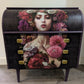 Hand‑Painted Egon Ostergaard Roll‑Top Bureau – Floral Portrait Art Furniture