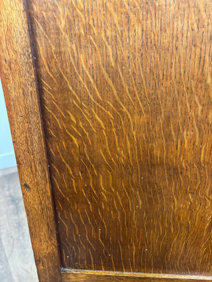 Vintage Oak Dressing Table with Mirror – 3 Drawer Vanity on Castors
