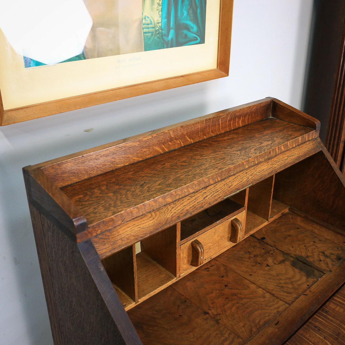 Oak Bureau Handmade Solid Oak with Three Drawers