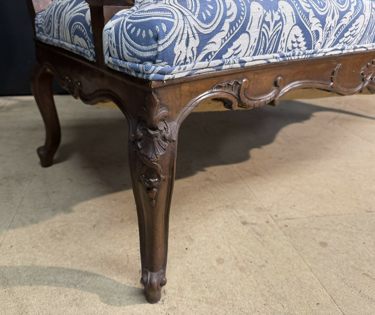 Lovely Walnut 3 Seater Couch