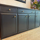 Newly refurbished solid sideboard dark blue