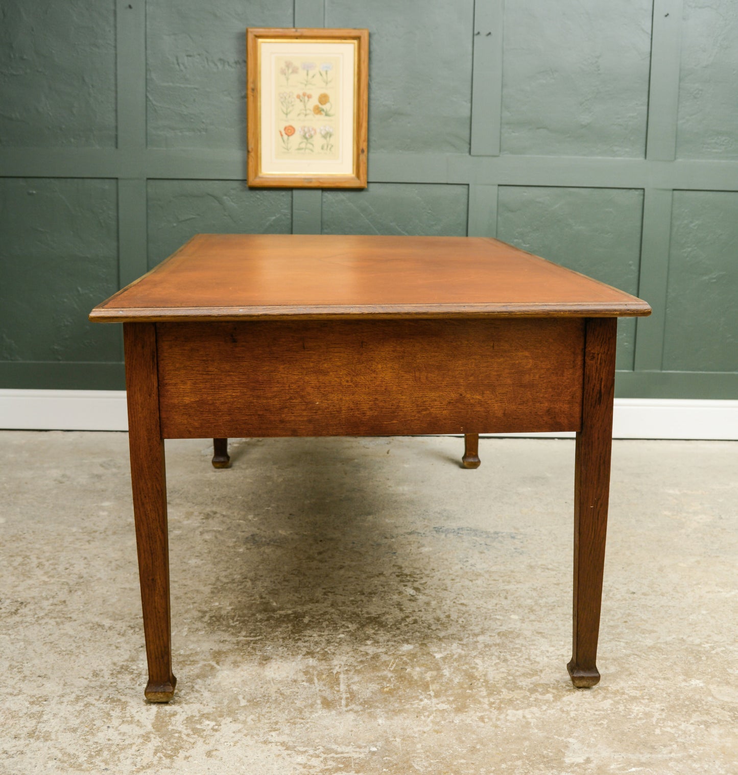 Huge Antique Oak Desk with Leather Top - 180 x 100 cm