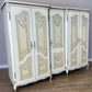 Wardrobe Vintage French Shabby Chic Five Door Carved Armoire Cabinet LOT 6121