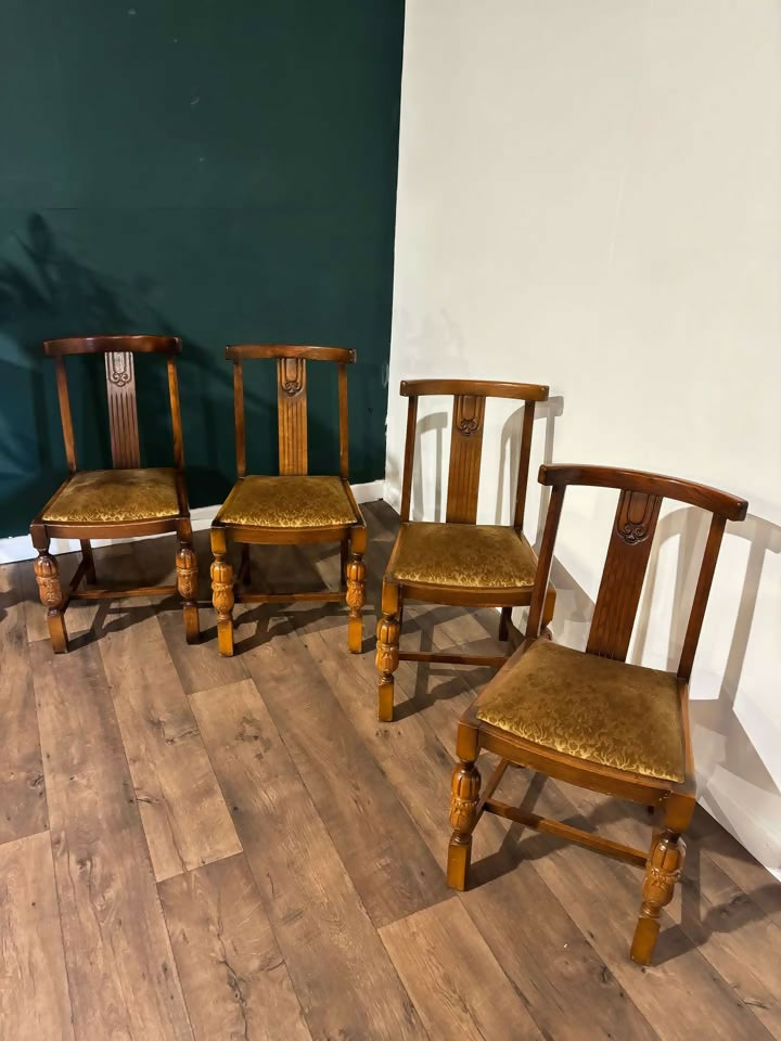 Vintage Honey Oak Dining Chairsx