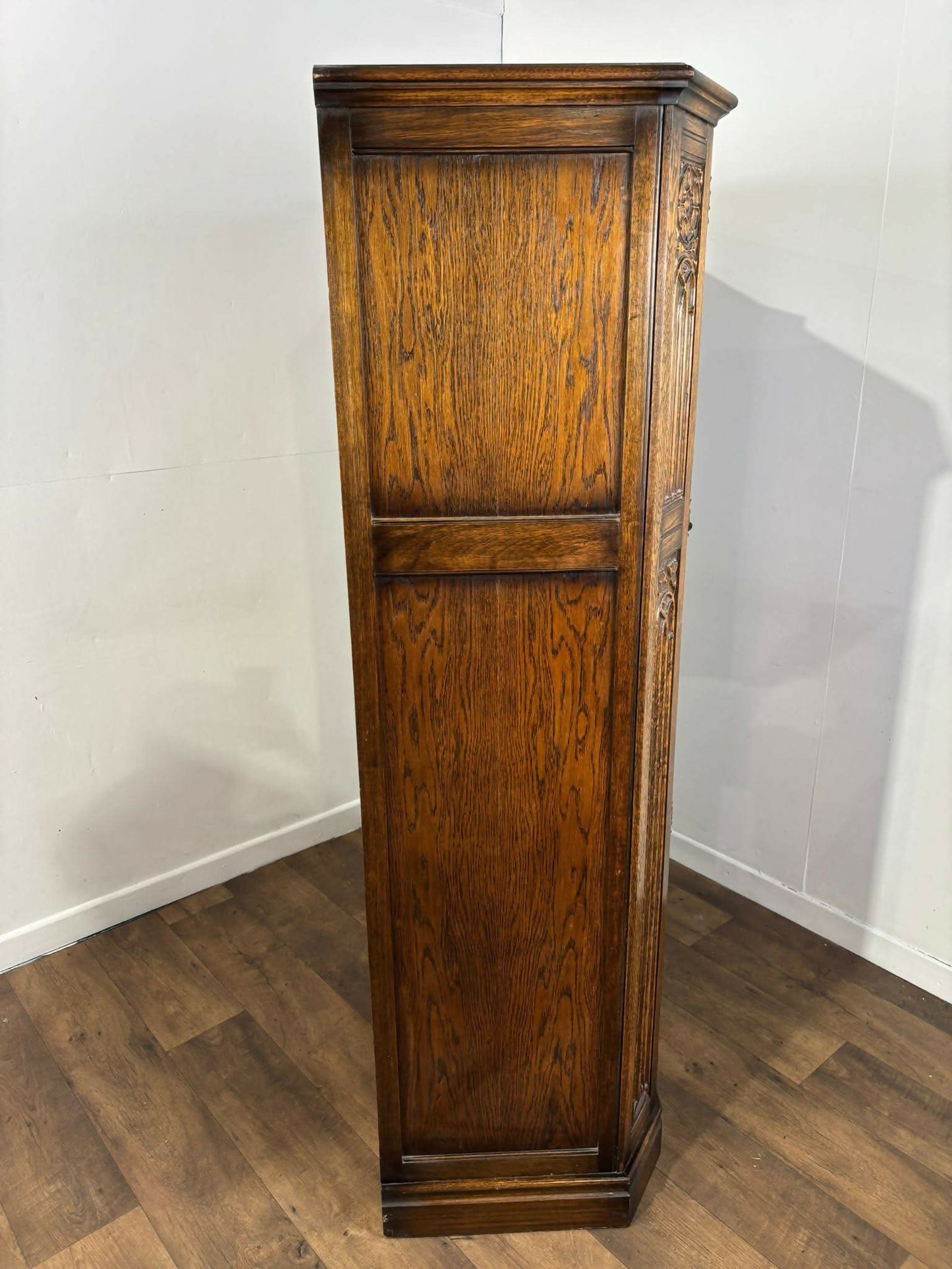 Vintage Oak Priory Style Double Wardrobe