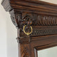 Antique French Oak Wall Mirror with Carved Frame Wall Decor 197cm LOT 4352