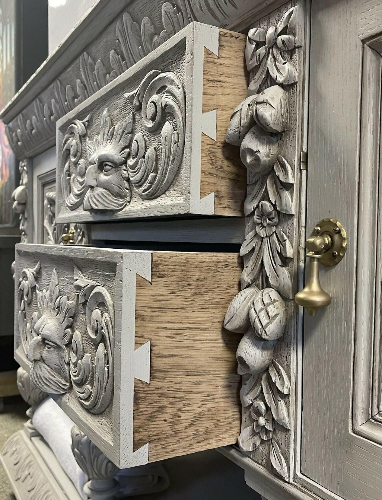 Victorian highly ornate Sideboard/Large Bathroom Vanity Unit