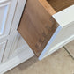 Solid pine rustic off white taupe chest of drawers merchant low boy sideboard