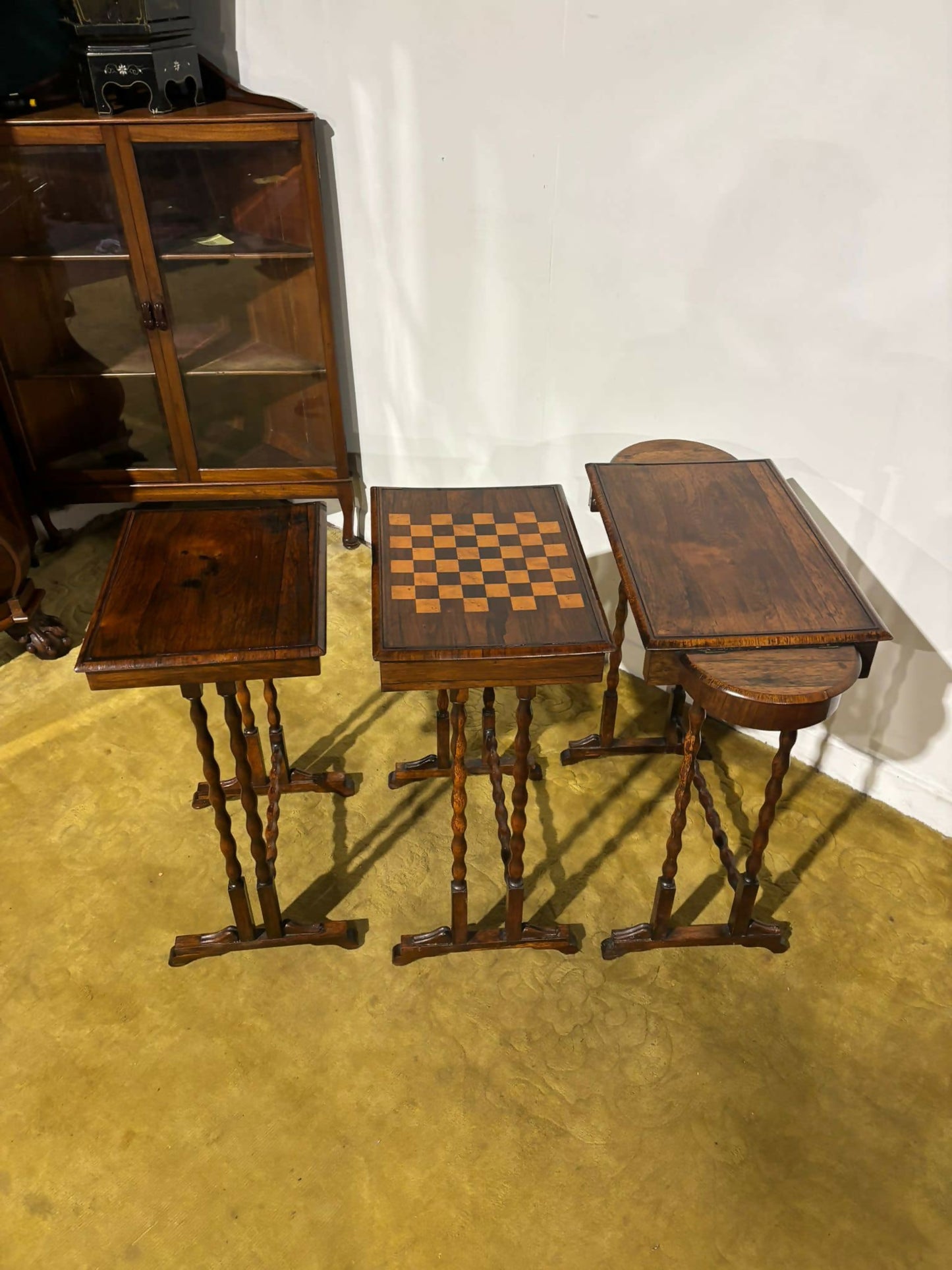 Regency Rosewood Nest of Three Tables