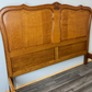 Bed Vintage French Louis XVI Oak Double Bed Frame Carved Headboard LOT 3791