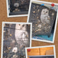 Owl decoupage wood Drawers