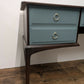Vintage Stag Minstrel Dressing Table, Desk Dark Wood and Green Blue. Painted Upcycled Furniture