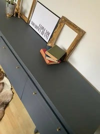 Dark grey Thomas & Greaves 7ft sideboard in dark grey