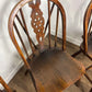 Vintage Set Of Four Oak Wheelback Dining Chairs