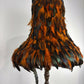 Vintage Barley Twist Standard Lamp with Handmade Feather Shade