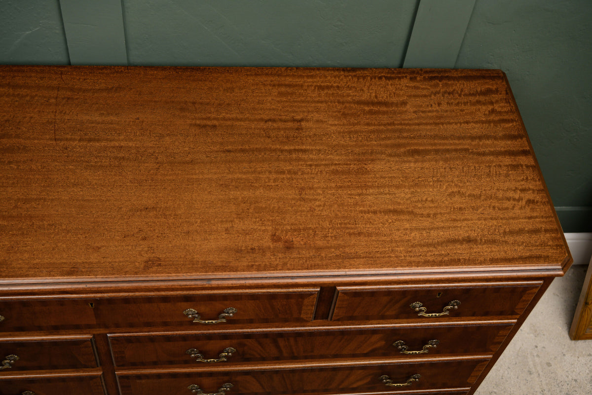 Regency Style Mahogany Sideboard Wide Bank of Drawers
