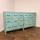 Vintage Indian Reclaimed Rustic Sideboard With 18 Drawers - In Duck Egg Blue