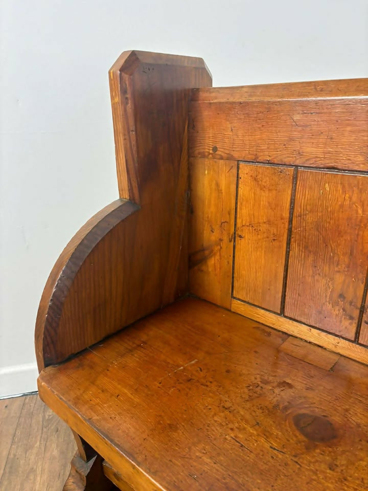 Victorian Pitch Pine Pew Of Small Proportions