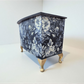 Vintage bedding blanket box ottoman navy blue floral chest