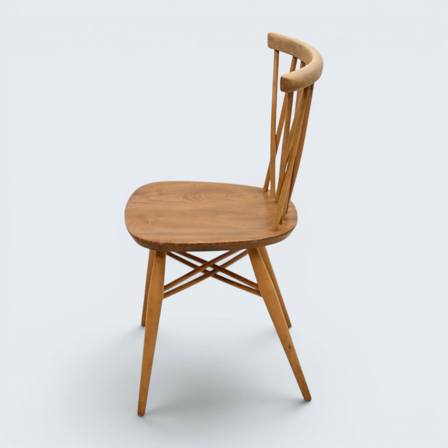Set of 6 Vintage Ercol Candlestick Dining Chairs Blonde Elm Mid Century Retro