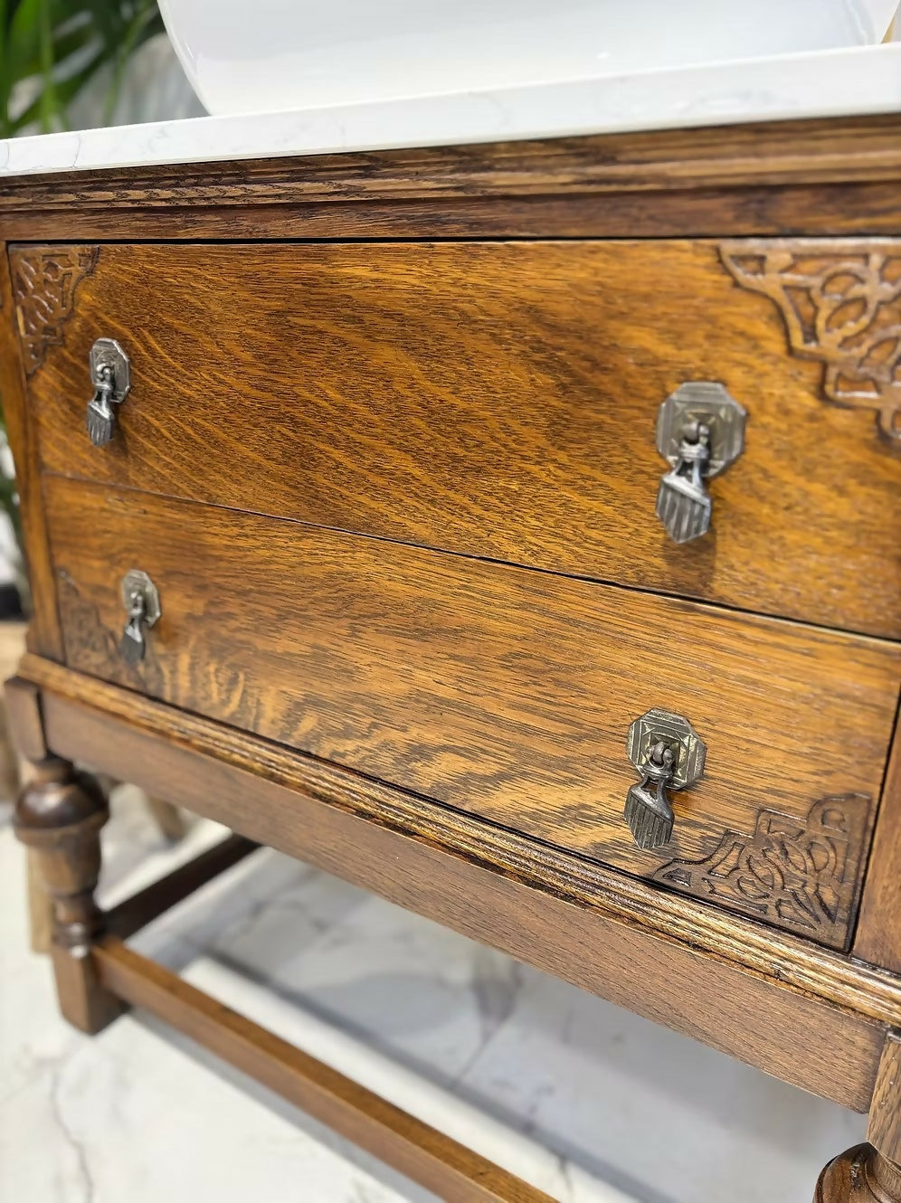 Traditional Vintage Wooden Bathroom Vanity Unit - George II