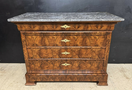 Fine Burr Walnut Louis Phillip Commode