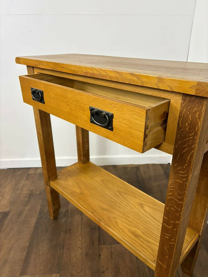 Modern Solid Oak Tall Console Table