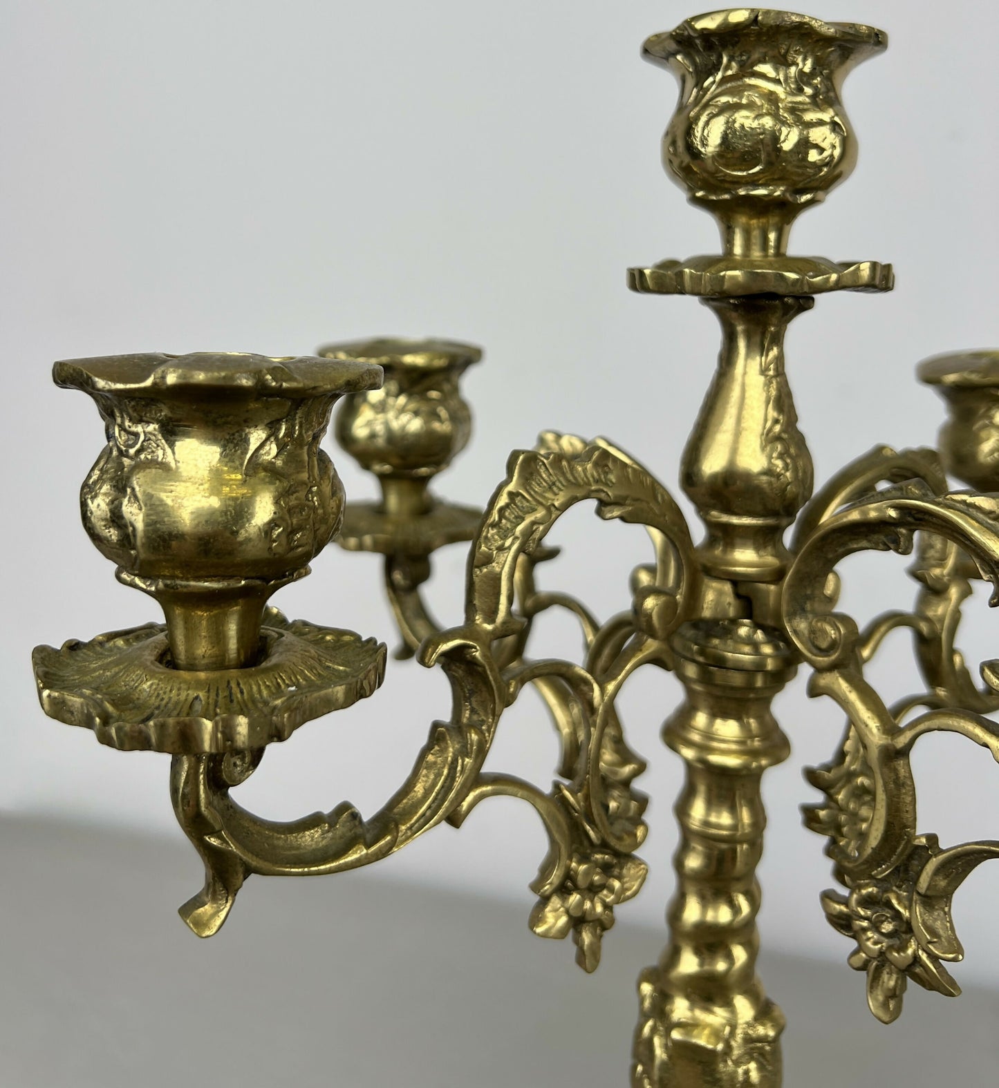 Candelabra Vintage French Style Brass Five Arm Ornate Candle Holder LOT 6423