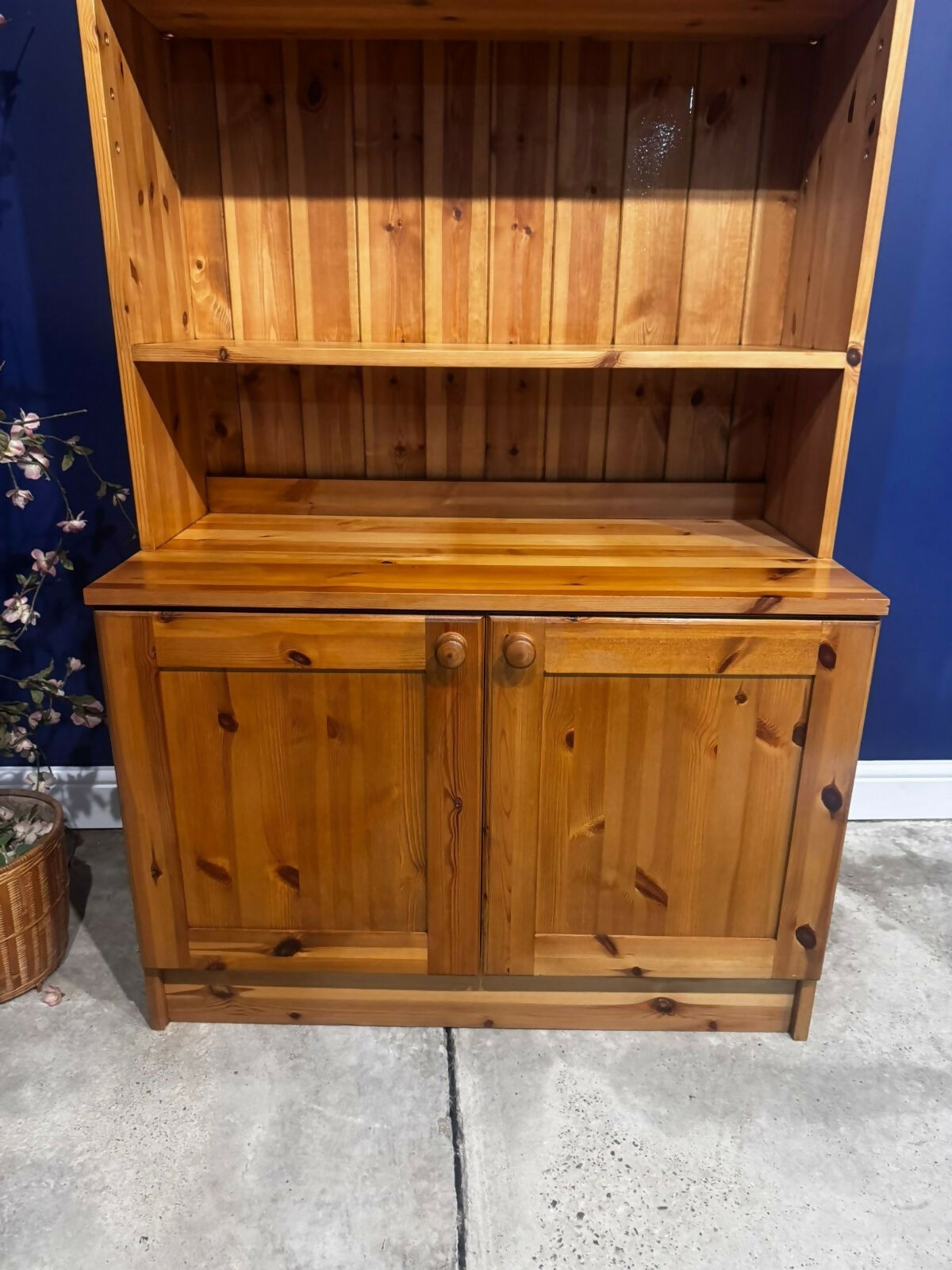 Vintage Pine Dresser Welsh Doors Sideboard Cupboard Cabinet Bookshelf Kitchen