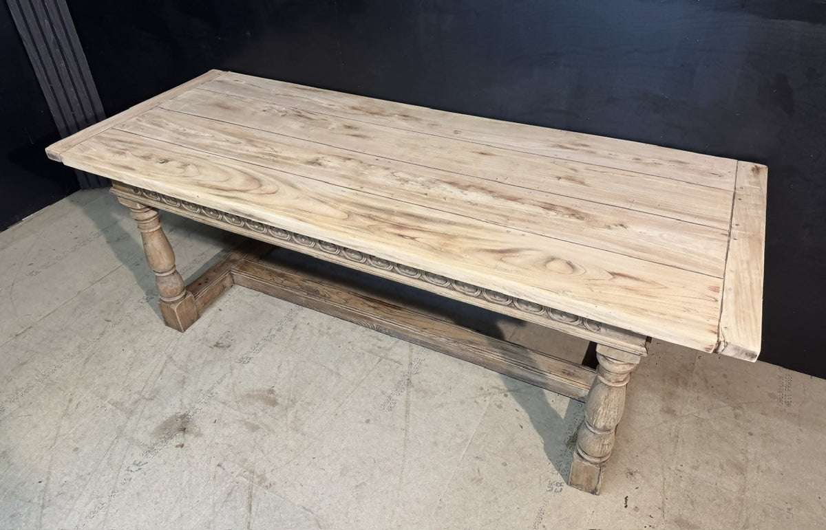 Bleached Oak Farmhouse Dining Table