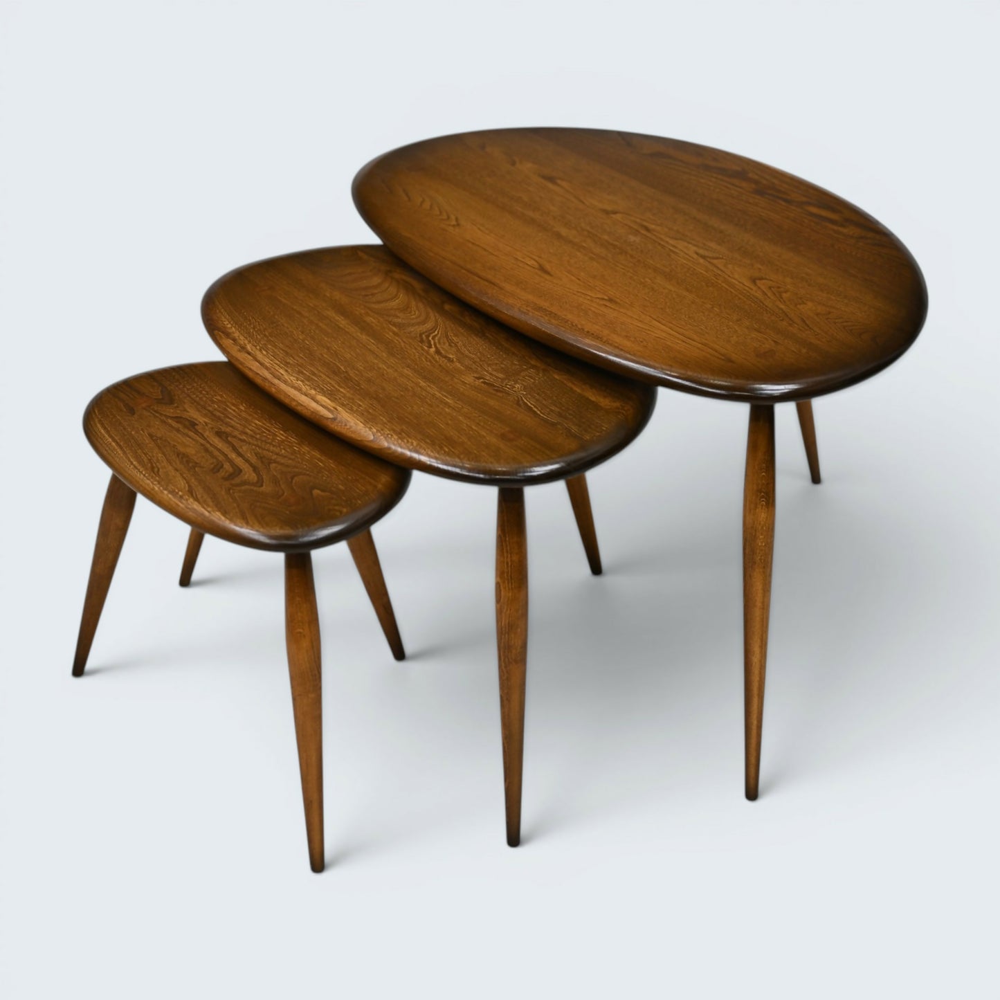 Ercol Pebble Nest Of Tables Ercol's 1970/80s Badge Golden Dawn Free UK Delivery