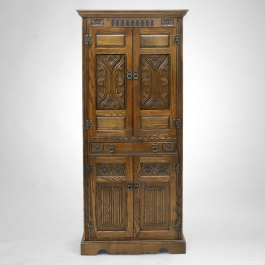 Old Charm Tall Cocktail Cabinet With Wine Rack For 24 Bottles FREE UK Delivery. SBR9035/2304D